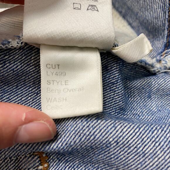 Reformation Benji Zip Raw Hem Bib Overalls in Celtic Women's 6 - Picture 8 of 12